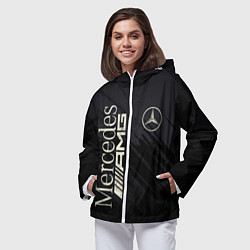 Ветровка с капюшоном женская Mercedes AMG: Black Edition, цвет: 3D-белый — фото 2