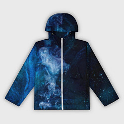 Ветровка с капюшоном женская Синий космос, цвет: 3D-белый