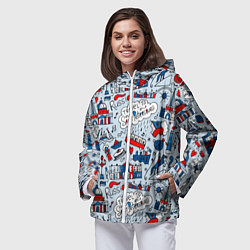Ветровка с капюшоном женская Travel to Saint Petersburg, цвет: 3D-белый — фото 2