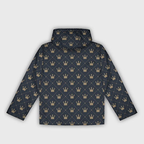 Женская ветровка Короны - паттерн / 3D-Черный – фото 2