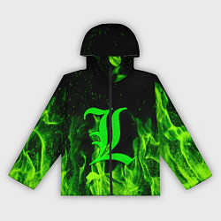 Ветровка с капюшоном женская L letter flame, цвет: 3D-черный