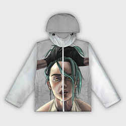 Ветровка с капюшоном женская Билли Айлиш, цвет: 3D-белый