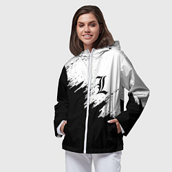 Ветровка с капюшоном женская L letter line, цвет: 3D-белый — фото 2