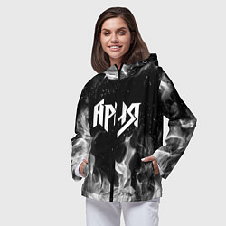 Ветровка с капюшоном женская АРИЯ, цвет: 3D-черный — фото 2