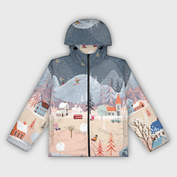 Ветровка с капюшоном женская Новогодние каникулы, цвет: 3D-черный