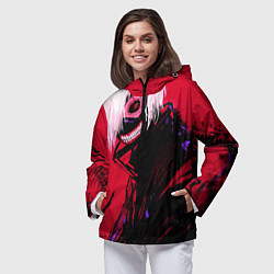 Ветровка с капюшоном женская Токийский Гуль, цвет: 3D-черный — фото 2