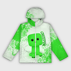 Ветровка с капюшоном женская MINECRAFT CREEPER, цвет: 3D-белый