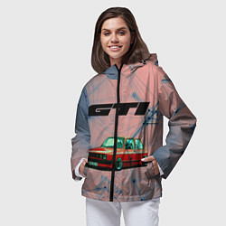 Ветровка с капюшоном женская Volkswagen, цвет: 3D-черный — фото 2