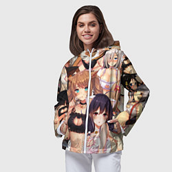 Ветровка с капюшоном женская Ahegao, цвет: 3D-белый — фото 2