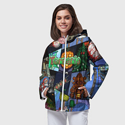 Ветровка с капюшоном женская Terraria, цвет: 3D-белый — фото 2