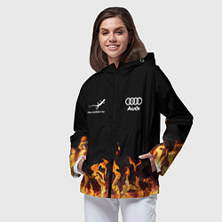 Ветровка с капюшоном женская Audi Ауди, цвет: 3D-черный — фото 2