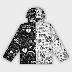 Ветровка с капюшоном женская LIL PEEP LOGOBOMBING, цвет: 3D-белый