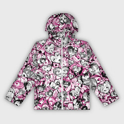 Ветровка с капюшоном женская Ahegao валентинки, цвет: 3D-белый