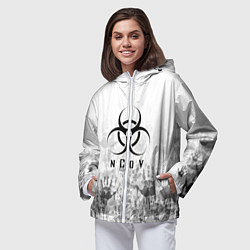 Ветровка с капюшоном женская NCoV, цвет: 3D-белый — фото 2