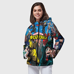 Ветровка с капюшоном женская My Hero Academia все герои, цвет: 3D-черный — фото 2
