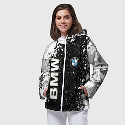 Ветровка с капюшоном женская BMW, цвет: 3D-белый — фото 2