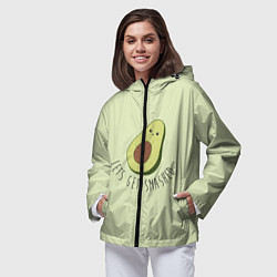 Ветровка с капюшоном женская Авокадо, цвет: 3D-черный — фото 2