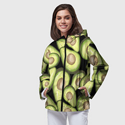 Ветровка с капюшоном женская Avocado background, цвет: 3D-черный — фото 2