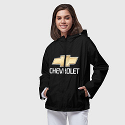 Ветровка с капюшоном женская CHEVROLET, цвет: 3D-черный — фото 2