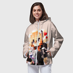 Ветровка с капюшоном женская MINECRAFT, цвет: 3D-белый — фото 2