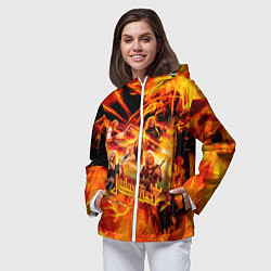 Ветровка с капюшоном женская Judas Priest, цвет: 3D-белый — фото 2