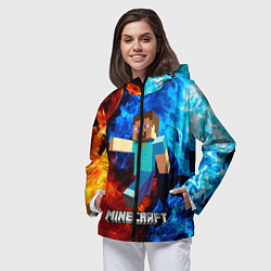Ветровка с капюшоном женская MINECRAFT, цвет: 3D-черный — фото 2