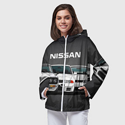 Ветровка с капюшоном женская NISSAN, цвет: 3D-белый — фото 2