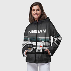 Ветровка с капюшоном женская NISSAN, цвет: 3D-черный — фото 2