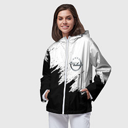 Ветровка с капюшоном женская Opel, цвет: 3D-белый — фото 2