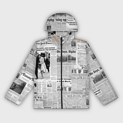 Ветровка с капюшоном женская Газета Newspaper, цвет: 3D-черный