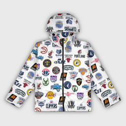 Ветровка с капюшоном женская NBA Pattern, цвет: 3D-черный