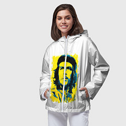 Ветровка с капюшоном женская Че Гевара, цвет: 3D-белый — фото 2
