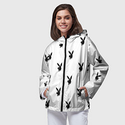 Ветровка с капюшоном женская PLAYBOY, цвет: 3D-черный — фото 2