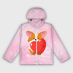 Ветровка с капюшоном женская Милый корги, цвет: 3D-белый