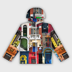 Ветровка с капюшоном женская London doors цифровой коллаж, цвет: 3D-белый