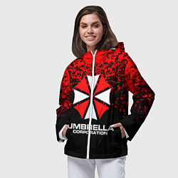 Ветровка с капюшоном женская Umbrella Corporation, цвет: 3D-белый — фото 2