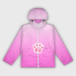 Ветровка с капюшоном женская Розовая лапка с подушечками, цвет: 3D-белый