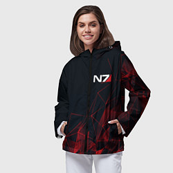 Ветровка с капюшоном женская MASS EFFECT N7, цвет: 3D-черный — фото 2
