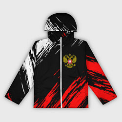 Ветровка с капюшоном женская РОССИЯ, цвет: 3D-белый