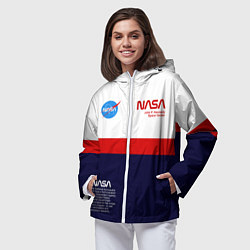 Ветровка с капюшоном женская NASA, цвет: 3D-белый — фото 2