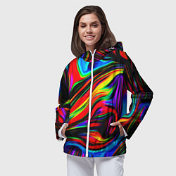 Ветровка с капюшоном женская ABSTRACT, цвет: 3D-белый — фото 2