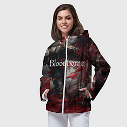 Ветровка с капюшоном женская Bloodborne, цвет: 3D-белый — фото 2