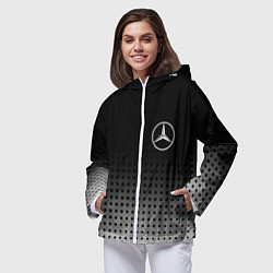Ветровка с капюшоном женская Mercedes-Benz, цвет: 3D-белый — фото 2