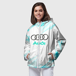Ветровка с капюшоном женская Audi, цвет: 3D-белый — фото 2