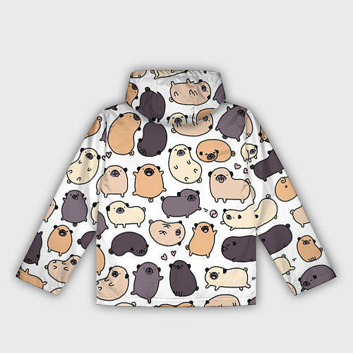 Женская ветровка Милые мопсы / 3D-Черный – фото 2