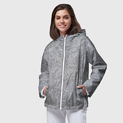 Ветровка с капюшоном женская Серый бетон, цвет: 3D-белый — фото 2