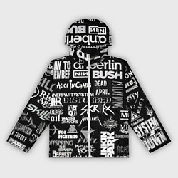 Ветровка с капюшоном женская Рок группы, цвет: 3D-белый