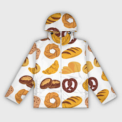Ветровка с капюшоном женская Булки, цвет: 3D-белый