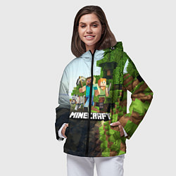 Ветровка с капюшоном женская Minecraft, цвет: 3D-черный — фото 2