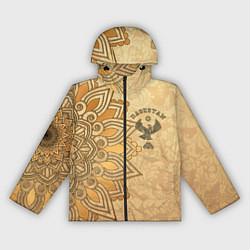 Ветровка с капюшоном женская Дагестан в золоте, цвет: 3D-черный